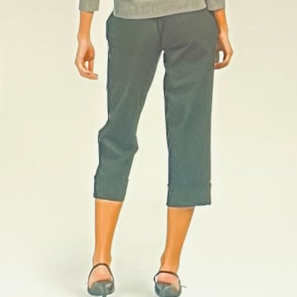 Rachel Zoe Straight Leg Cropped & Cuffed Pants in Black (10) New With Tag - Picture 2 of 10